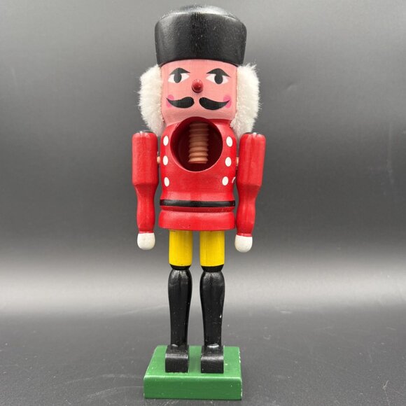 Nutcracker Soldier Wooden Sears and Roebuck Red/Yellow/Black 10" Vtg - Picture 1 of 10